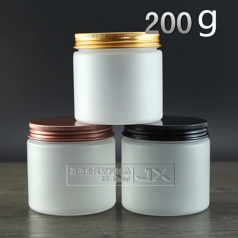 

30 pcs 200g/ml White Frosted Plastic Empty Jar Cans Retail Refillable Cosmetic Cream Butter Honey Pack Bank Containers