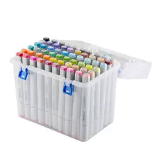 Пластиковый чехол для переноски с 80 слотами, органайзер для хранения, коробка для рисования, эскизов, маркеров-подходит для маркеров, ручек от 15 мм до 18 м