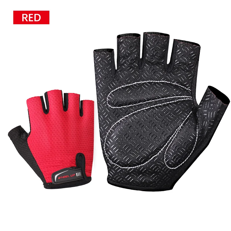 Колеса до перчатки для велоспорта Половина Finger Sumer MTB горный велосипед дышащие перчатки велосипедная Губка Pad профессиональные перчатки для мужчин - Цвет: Красный