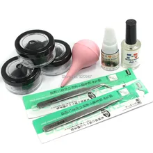 False Individual Extension Black Eyelash Graft Lash Glue Remover Tweezer Kit