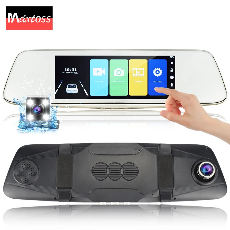 

Dual Lens 7" Touch Screen Car Camera Rearview Mirror Auto DVRs FHD1080p DVR Night Vision Parking Recorder Registrator Dash Cam