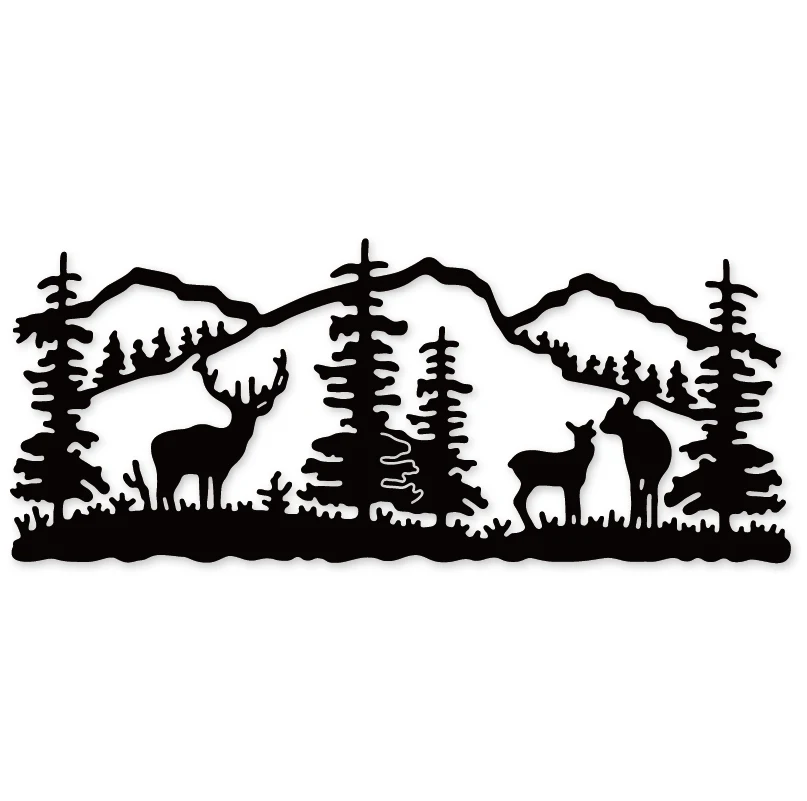 

ForeWan Pine Tree & Elk Frame Craft Metal Steel Cutting Dies Paper Cards Making Embossing Die Cuts For Diy Decor Scrapbooking
