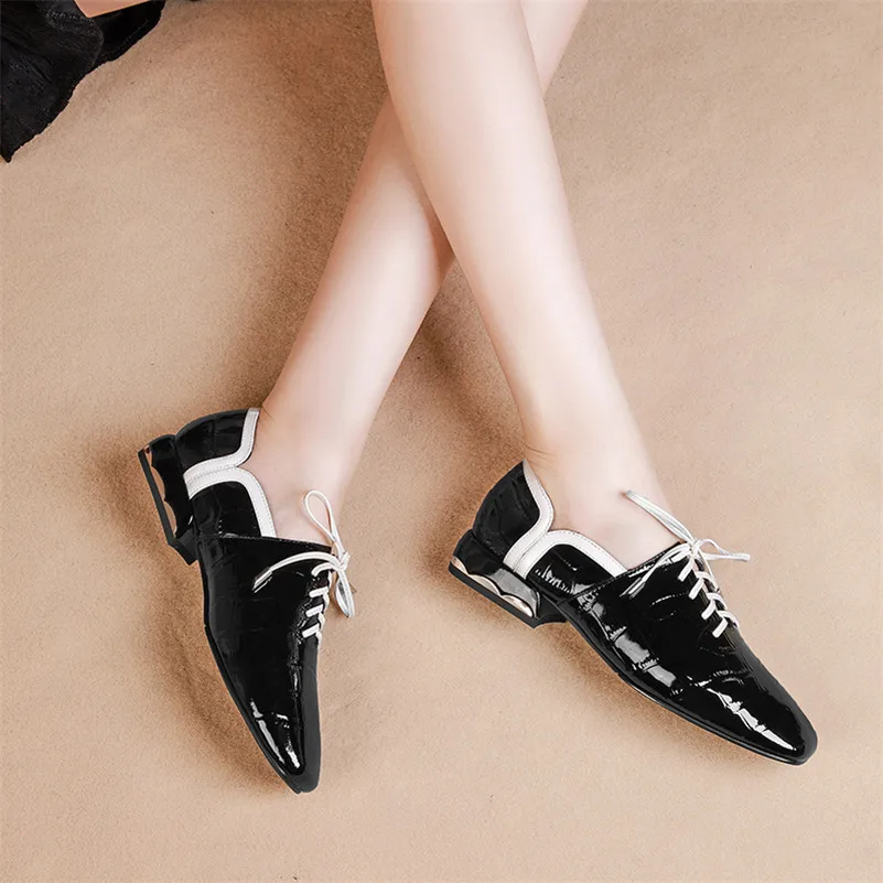 FEDONAS Elegant Ladies Office Shoes Spring Autumn Lace-up Square Toe Heels Women Pumps Genuine Leather Casual Shoes Woman