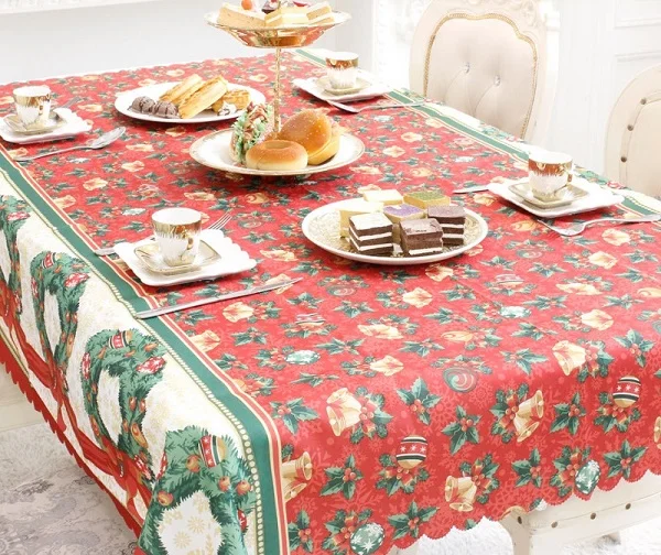 

New Year Christmas Tablecloth Kitchen Dining Table Decorations Home Rectangular Party Table Covers Christmas