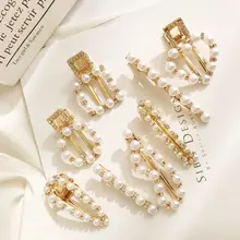 Women Crystal Elegant Pearl Hair Clip Barrette Korean Hairpin Barrette Headdress Hair Accessories Girls Hair Clip Women Crystal Elegant Pearl Hair Clip Barrette Korean Hairpin Barrette Headdress Hair Accessories Girls Hair Clip