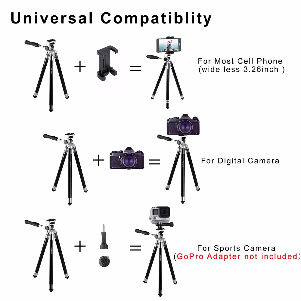 Tanie ASHANKS aluminiowy Mini statyw do telefonu z klipsem kamera bluetooth stojak na iphone a Xiaomi smartfon huawei akcesoria gopro