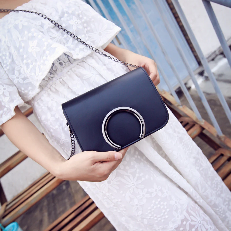 

Fashion Mini Leather Women Shoulder Bags casual handbags clutches ladies party purse women Metal Chain crossbody messenger bags
