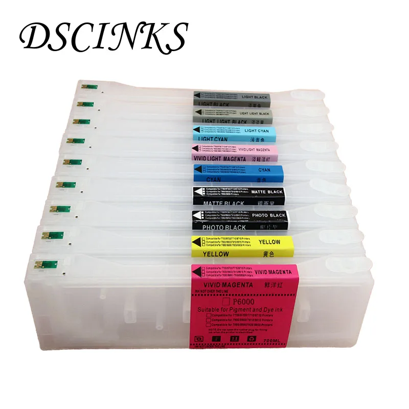 9 colors/set 700ml empty refill cartridge For Epson P6000 P7000 P8000