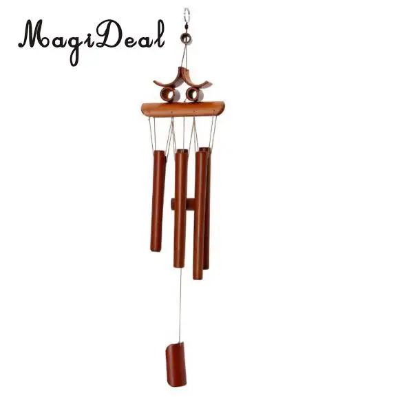 MagiDeal high quanlity Handmade Bamboo Tubes Oriental Hanging Bell Wind Chime Feng Shui Ornament