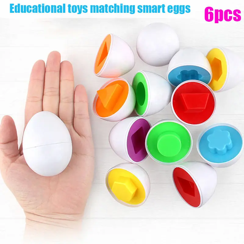 

6 Pcs Children's Matching Shapes Simulation Eggs Educational Toy Smart Game Motor Skills M09
