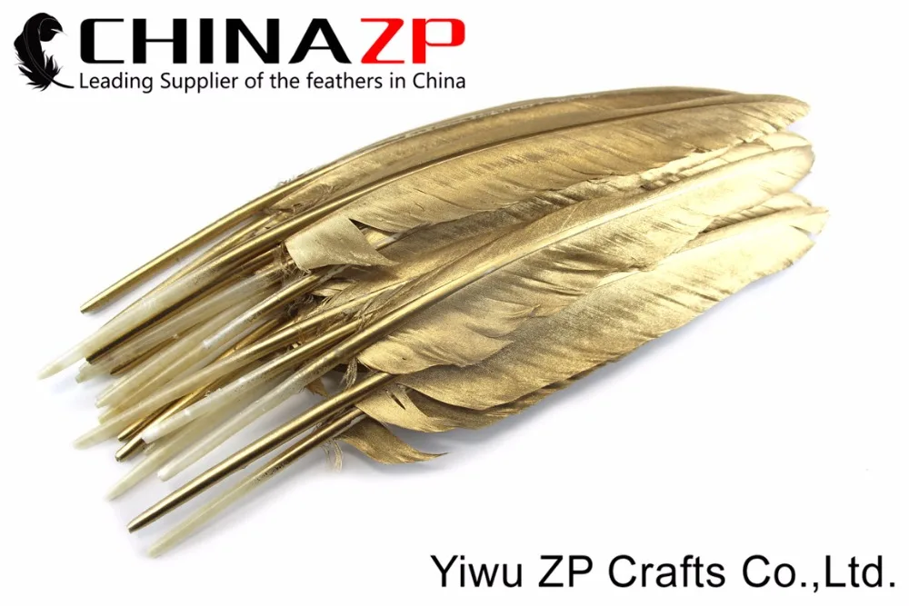 Bulk Sale Gold Dipped Feathers for Craft Sparkle Party Decoration (1)