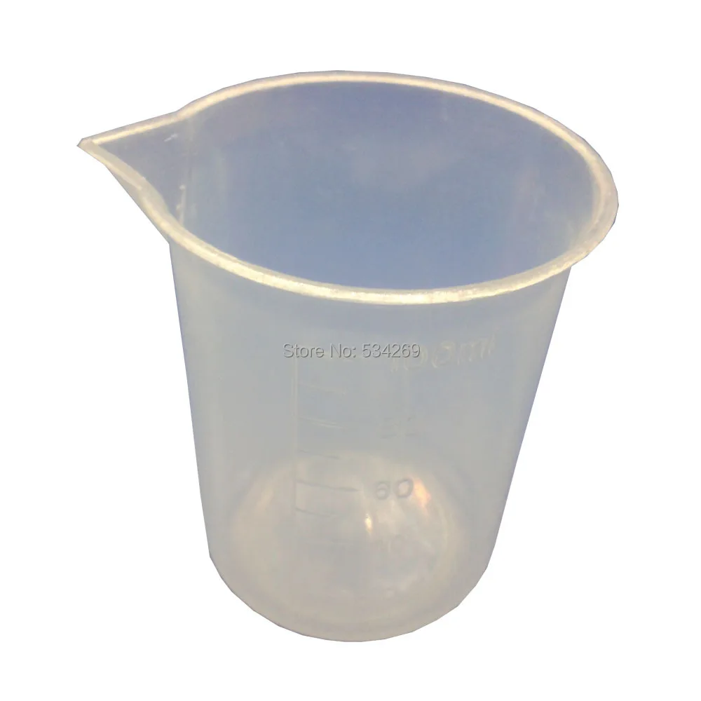 10 шт. 100 мл пластиковый лабораторный стакан с носиком и двойной стороной Градуированный без ручки мерный стаканчик