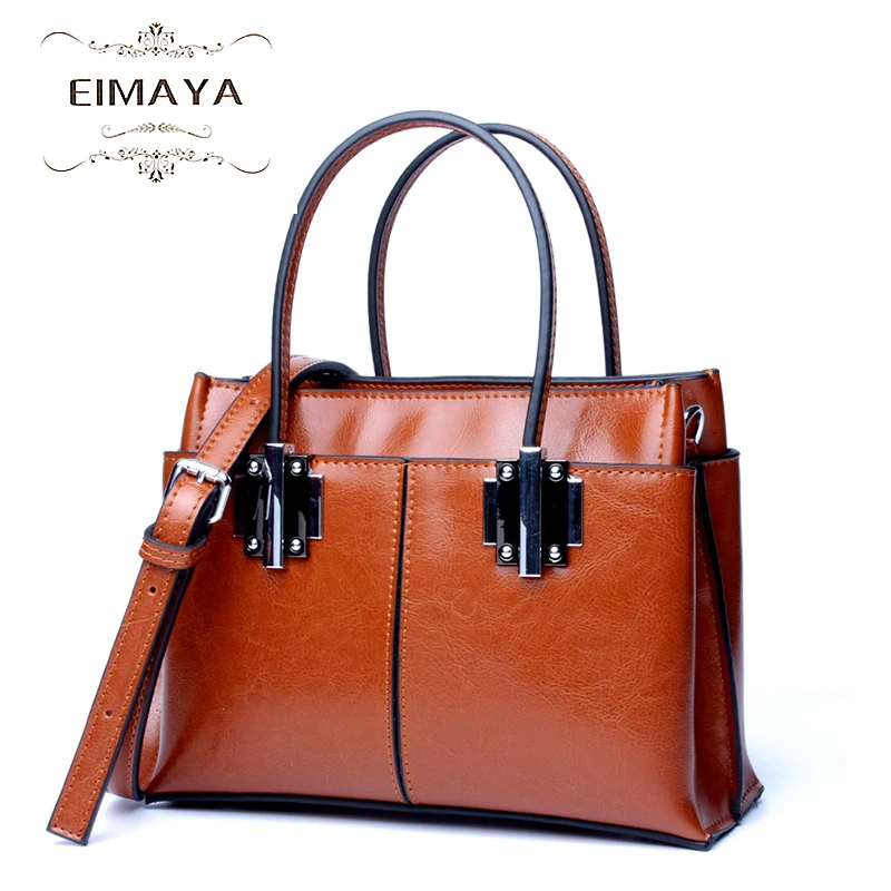 EIMAYA Brand Genuine Leather Women Handbag Ladies Cowhide Shoulder bag Fashion Women Crossbody