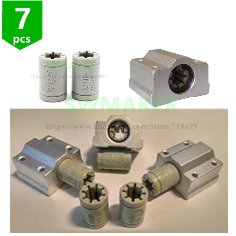 7 шт. полимерный SC8UU и кронштейн 8 мм линейный рельс двойной Igus Drylin RJ4JP 01 08 для