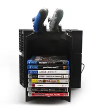 New Multifunctional Dock Charger Storage Stand Kit for Holding 12 Games/DVDS with Console Stand for Sony PlayStation4 PS4