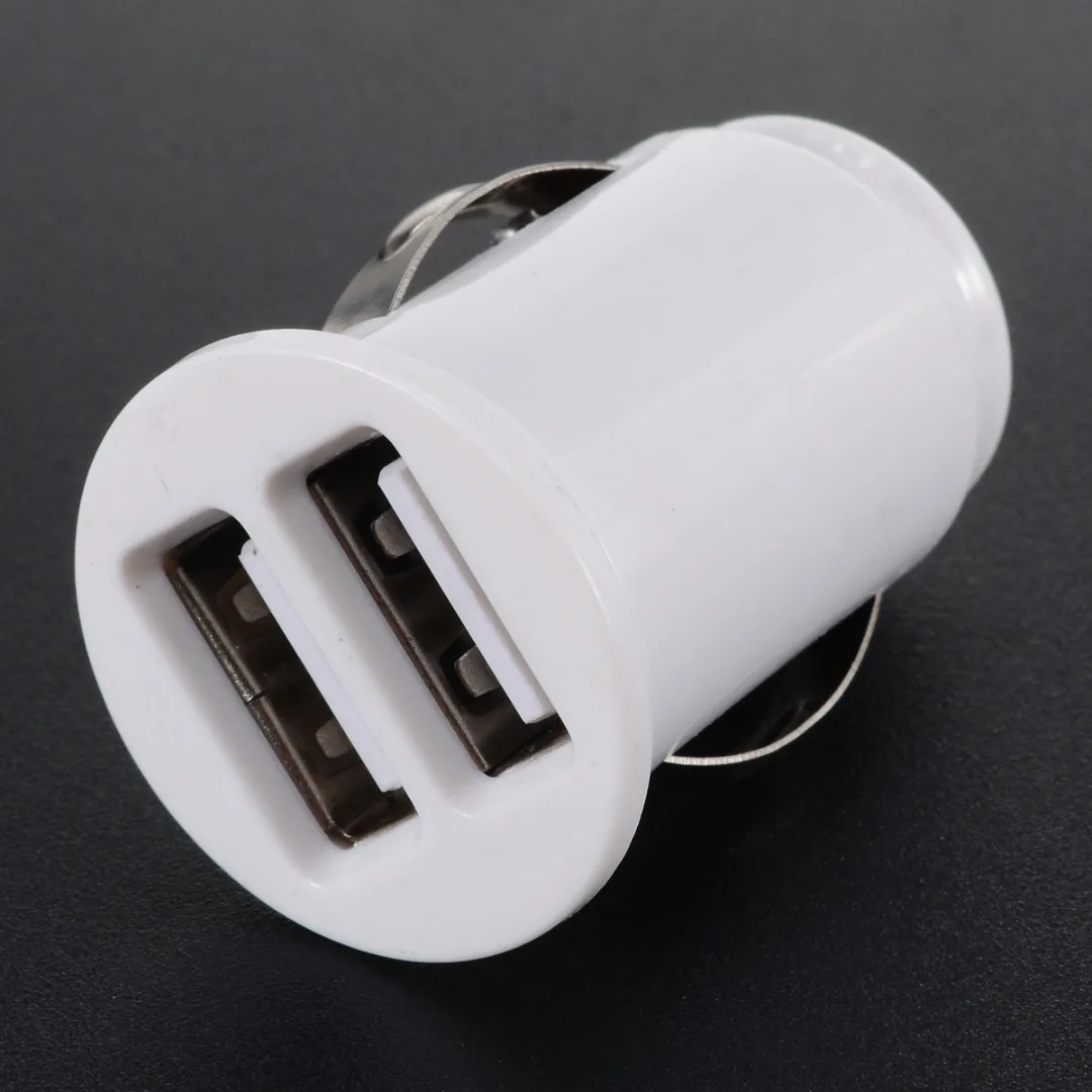 Treyues Universal New 12V Power Dual 2 Port USB Mini Bullet Car Charger Adapter For Phone