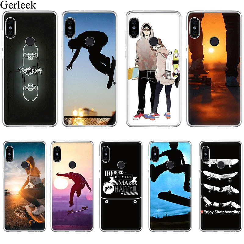Soft TPU Case Sport Skate Board Cover For Xiaomi Redmi Note 4 4X 5 6 Pro Shell Protection | Мобильные телефоны и