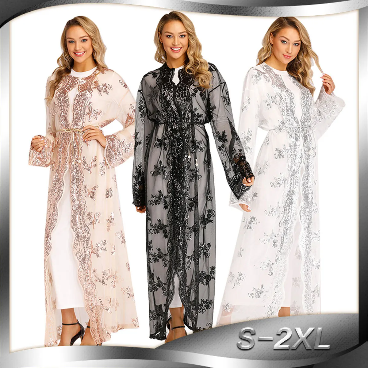 Роскошные высококачественные блестки Дубай мусульманские женщины abayas (без