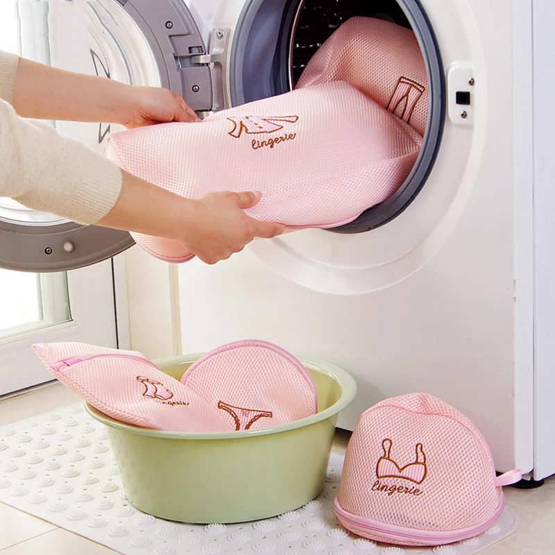 Mesh Laundry Bag Washing Machine Clothes Storage Bag  (4)
