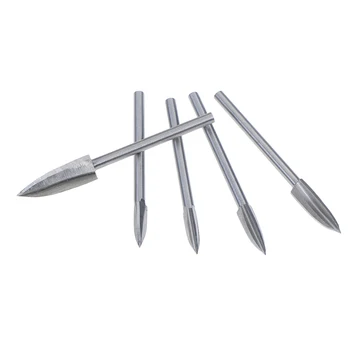 

5Pcs 3-8mm Milling Cutters White Steel Sharp Edges Woodworking Tools Three Blades Wood Carving Knives 3mm Shank