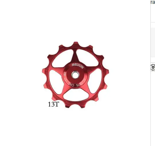 2 шт. 11 зуб MTB горный велосипед задний переключатель Запчасти ЧПУ Алюминиевый сплав 11 Т 13 т направляющее колесо натяжной шкив Jockey колесо - Цвет: 13T red