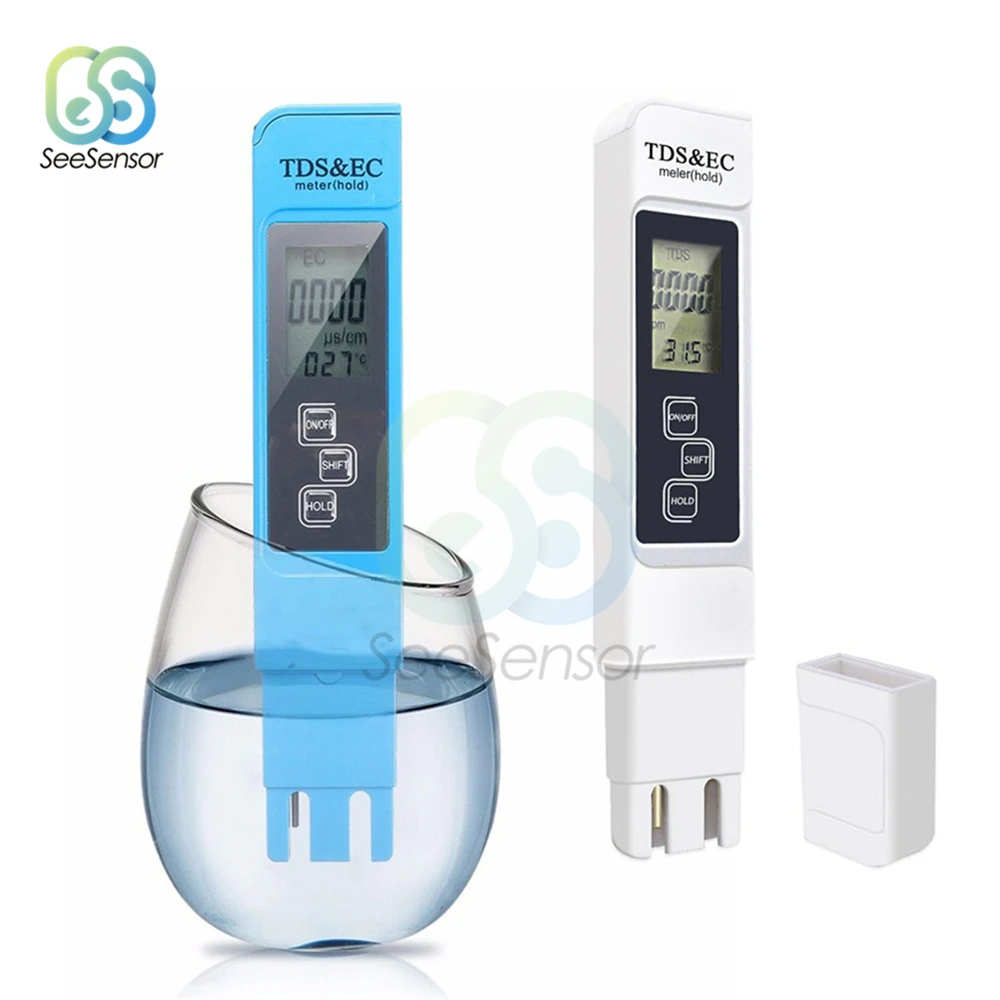 Digital LCD TDS EC Meter pH Water Soil Monitor Pen 3in1 TDS & EC Tester Tool 