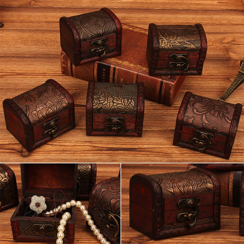 

Vintage Wooden Handmade Lock Box Organizer Jewelry Bracelet Pearl Case Gift Storage Box