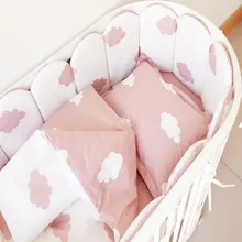 Детские Постельное белье бампер хлопковые моющиеся кроватка бампер новорожденных Стёганое одеяло плоский лист Подушка Чехол Детская кровать постельные принадлежности Crib120* 60