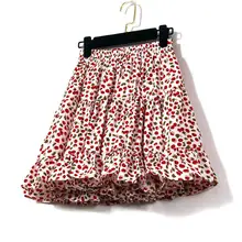 Летние Юбки Женская высокая талия шифон плиссированная мини юбка Femme Сексуальная уличная Saia цветочный принт пляжная юбка Девушка Q1470