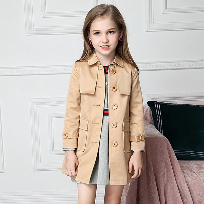 

Girl's windbreaker coat medium long gas new children's spring coat