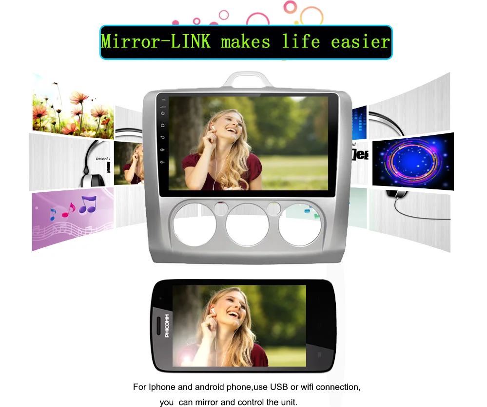 Excellent Funrover 8 cores 2 din car dvd radio player for Ford Focus 2 2004-2011 Mondeo Galaxy car gps navi multimedia stereo headunit  2G 13