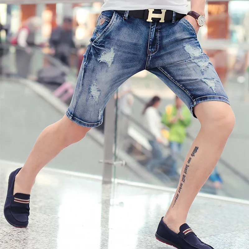 Summer 2015 men straight denim shorts 
