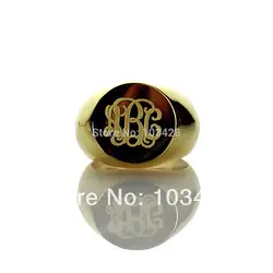 Айлин персонализированные кольцо монограмма гравировка 3 инициалы золото Цвет монограммой кольцо имя кольцо