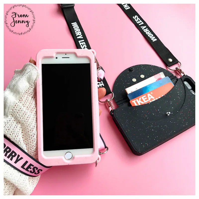 От Jenny 3D силиконовый чехол кошелек для iPhone 6 6s 6plus 6splus i6 i6s 7 7Plus 8 8plus резиновый