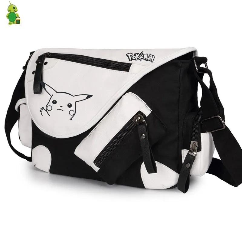 

Cartoon Pokemon Pikachu Messenger Bag Large Shoulder Bags School Book Bags for Teens Women Men Funny Crossbody Travel Bags