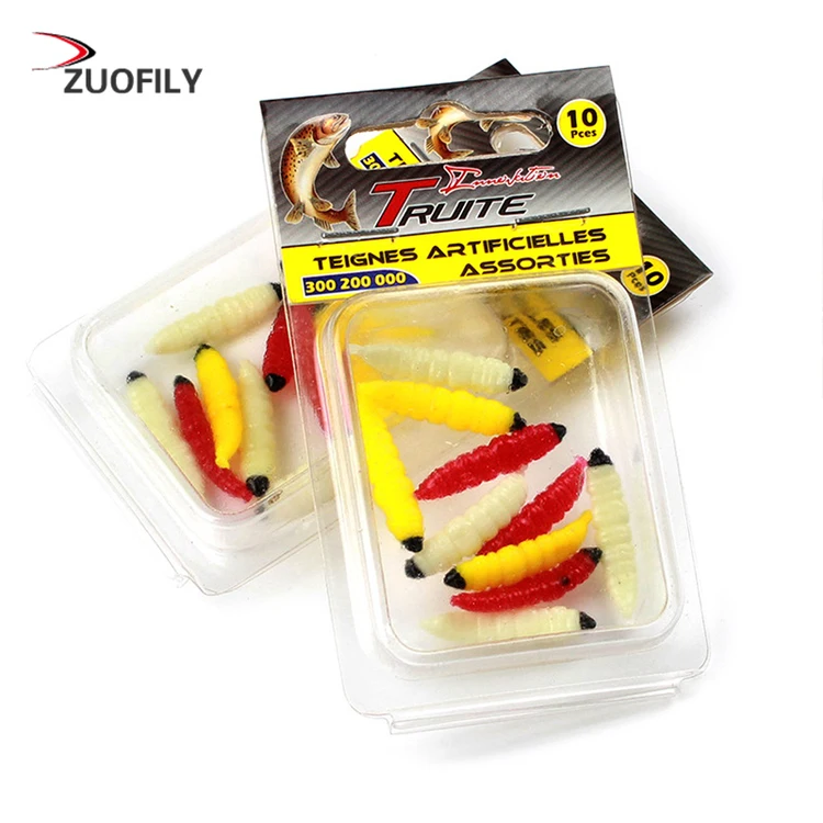 

2017 10pcs Soft Bait Plastic Bionic Worms Bread Insects Fishing Lures Maggot Grub New 2017