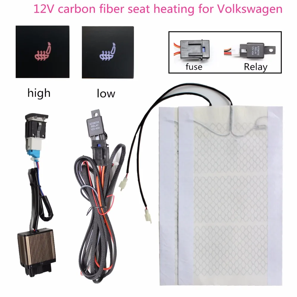 Самые дешевые рекламные сиденья установки, VW ГОЛЬФ переключатель подогреватель сиденья, Подогрев сиденья, переключатель автомобиля, углеродного волокна