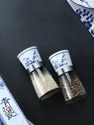 Blue And White Porcelain Pepper Grinder Manual Household Grinding Pepper Sesame Black Grinder