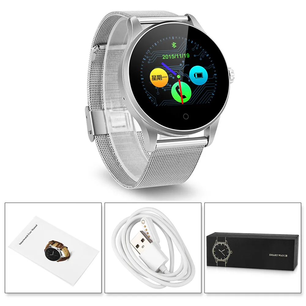 

K88H Smart Watch Pulse Monitor Fitness Tracker Wristwatch BL4.0 for Android and iOS Pedometer Watches OLED Fashion Wristwatch