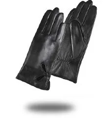 Gours женские зимние перчатки из натуральной кожи новые модные брендовые черные теплые перчатки для вождения перчатки из козьей кожи Guantes GSL018 - Цвет: Black