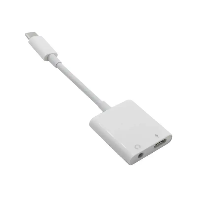 2 в 1 type-C конвертер USB C до 3,5 мм стерео наушники цифровой аудио Быстрая Зарядка адаптер для iPad Pro huawei P20 Xiaomi - Цвет: Белый