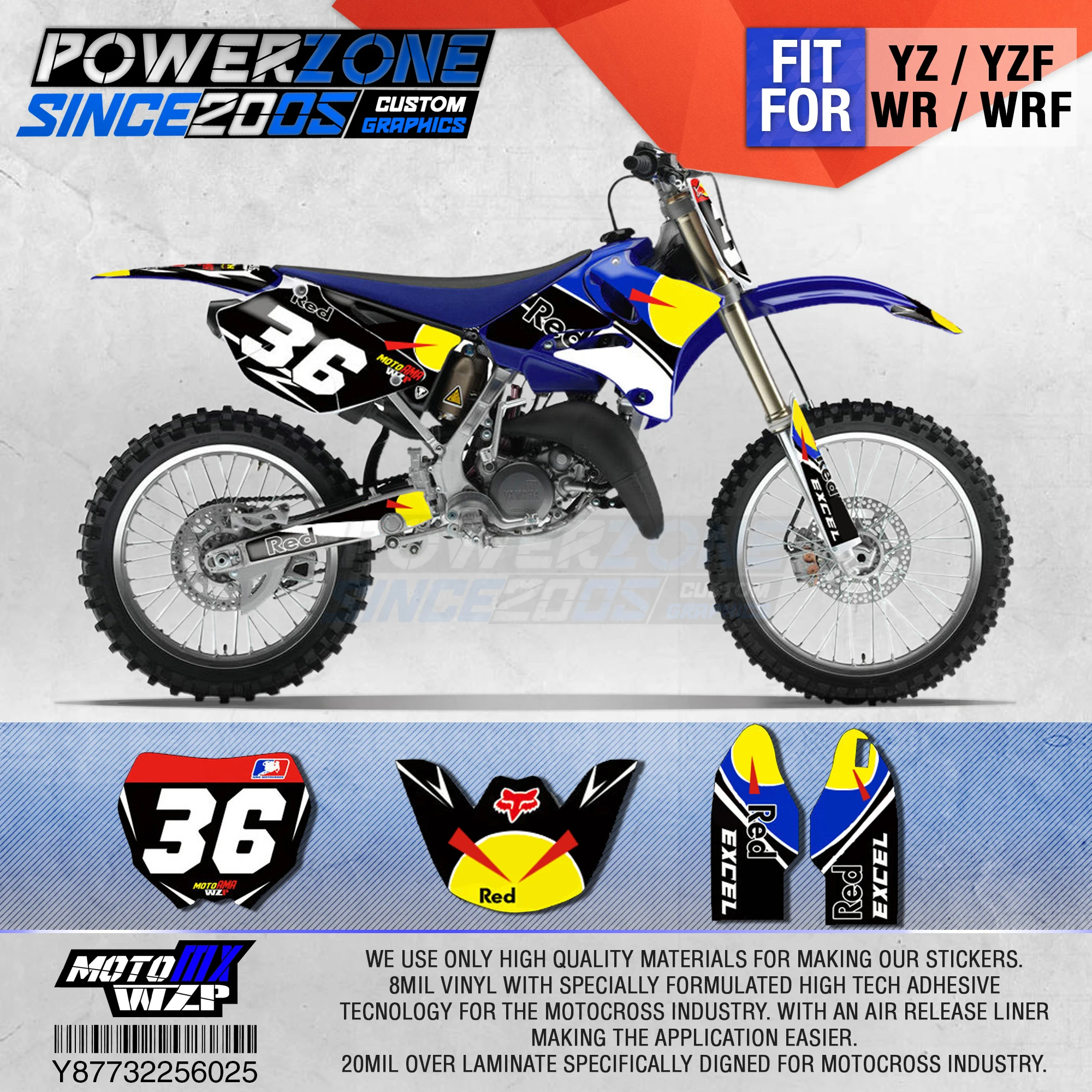 PowerZone графика команды на заказ фоны наклейки 3 м пользовательские для YAMAHA