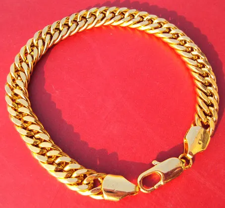 Благородный 24 К желтый одноцветное золото GF браслет-цепочка " Jewellery концентрированный