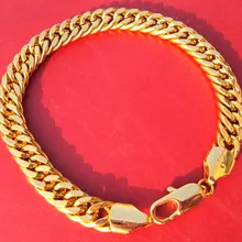 Благородный 24 К желтый одноцветное золото GF браслет-цепочка " Jewellery концентрированный
