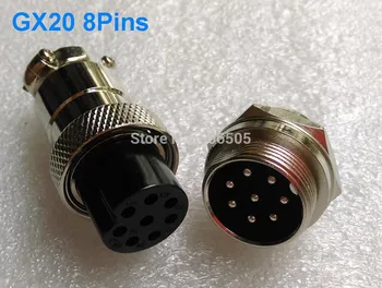

Free shipping 20mm GX20 8 pins aviation plug aviation socket cable joint 2set/lot