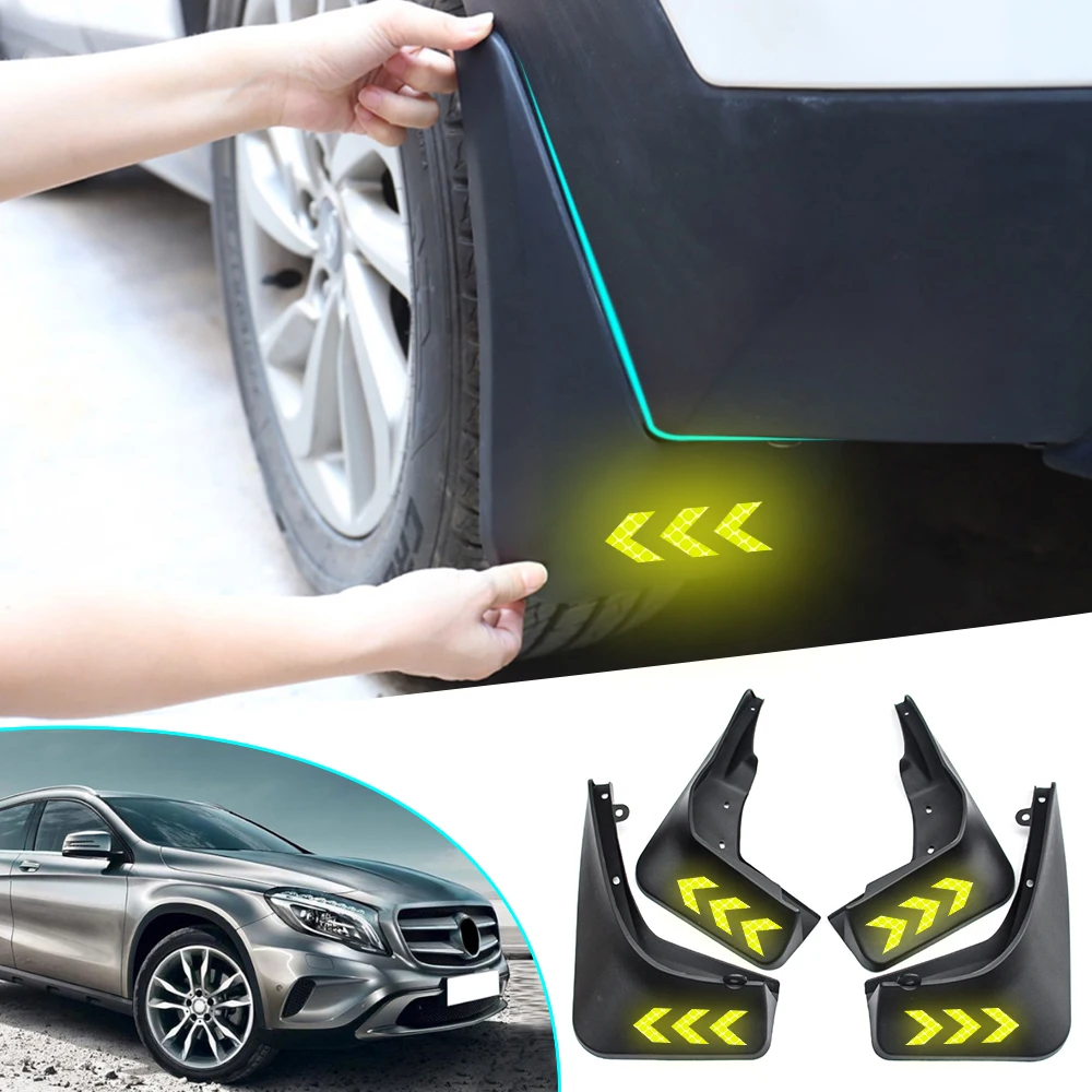 

Car Mud Flaps For Mercedes For Benz GLA200 2014-2017 For Fender Splash Guards Mudguard Reflective Warning Mudflap Accessories