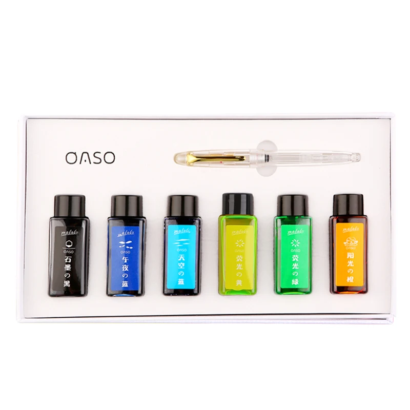 

Luxury OASO C16 Color Ink Fountain Pen Set High-end Silver/gold Clip Student Practise Calligraphy Ink Writing Pen Gift Set