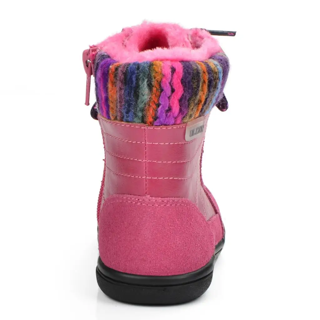 Mudipanda/сапоги для девочек; зимняя детская обувь для девочек; зимние сапоги; детская обувь из натуральной кожи с мехом; розовый плюш; bota tenis infantil