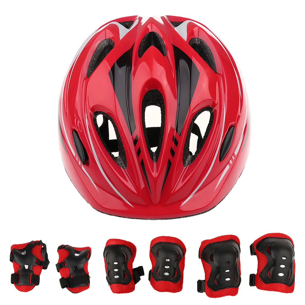 7 Pieces Kid Child Roller Skating Bike Helmet Knee Wrist Guard Elbow Pad Set Equipo de ciclismo materiel de cycliste 
