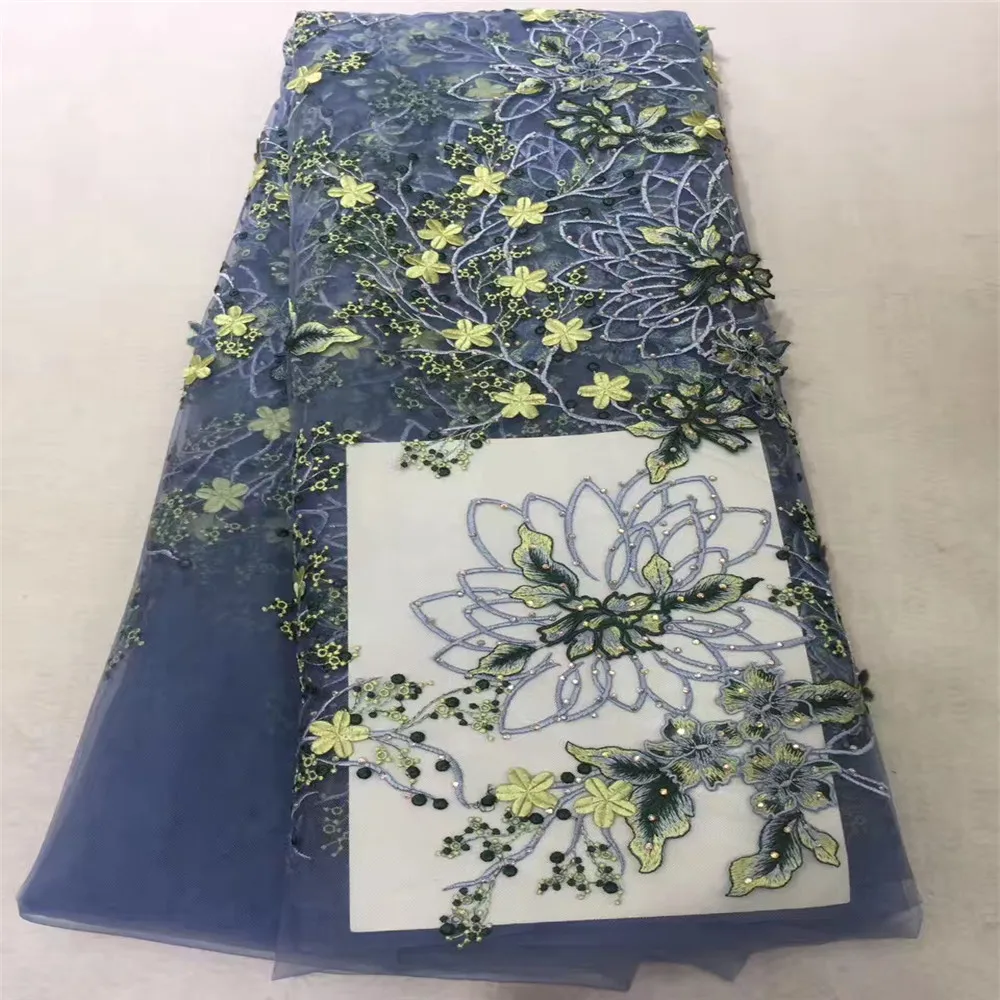 African Lace Fabric 2017 French Tulle Net with stones Embroidered 3d For Wedding Dress GY20-1 | Дом и сад